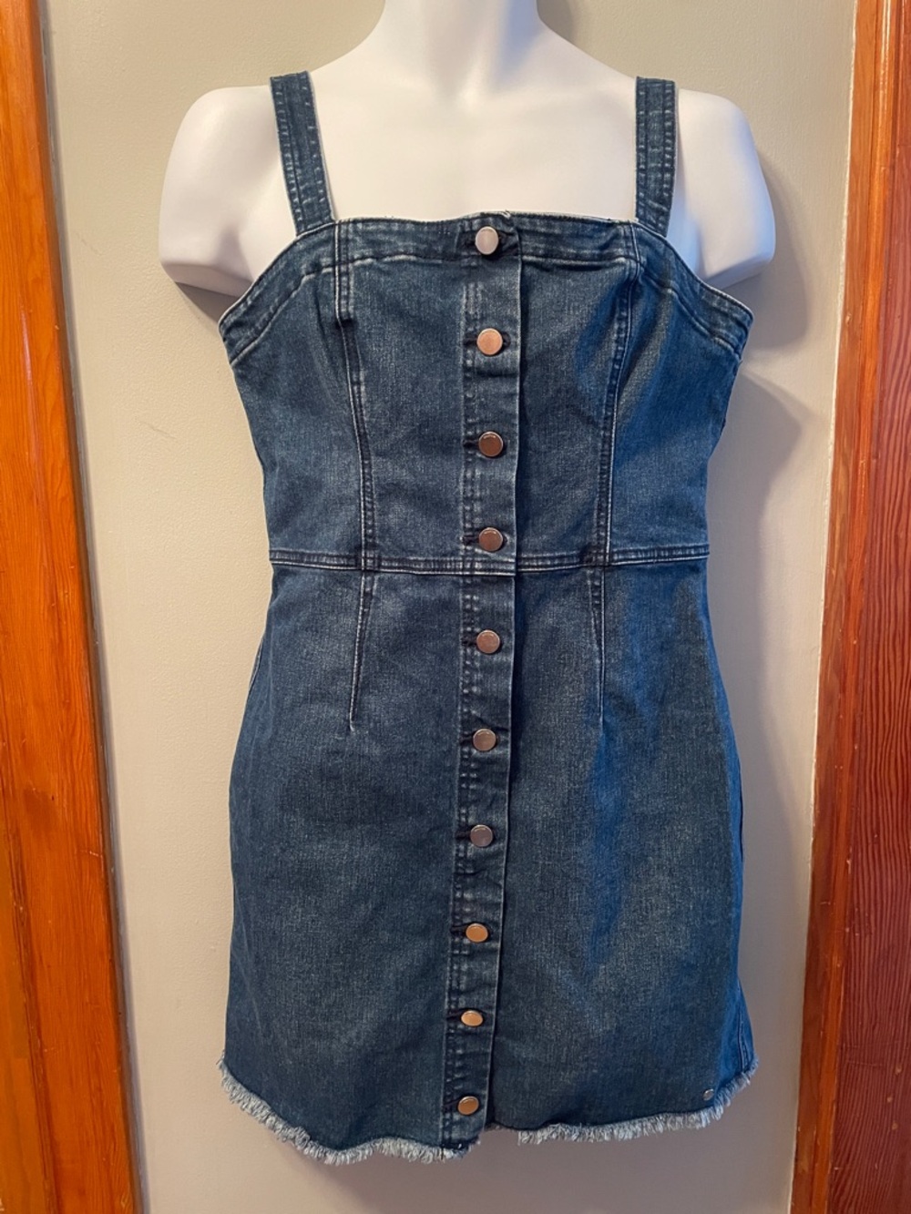 VOLCOM Y2K Denim Button-Up Urban Streetwear Sleek Sleeveless Mini Festival Dress